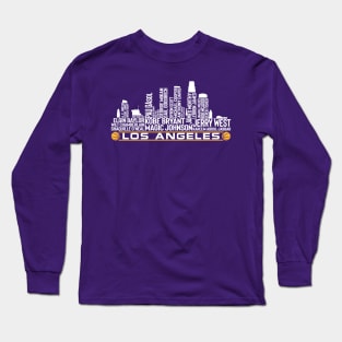 Los Angeles Basketball Team All Time Legends, Los Angeles City Skyline Long Sleeve T-Shirt